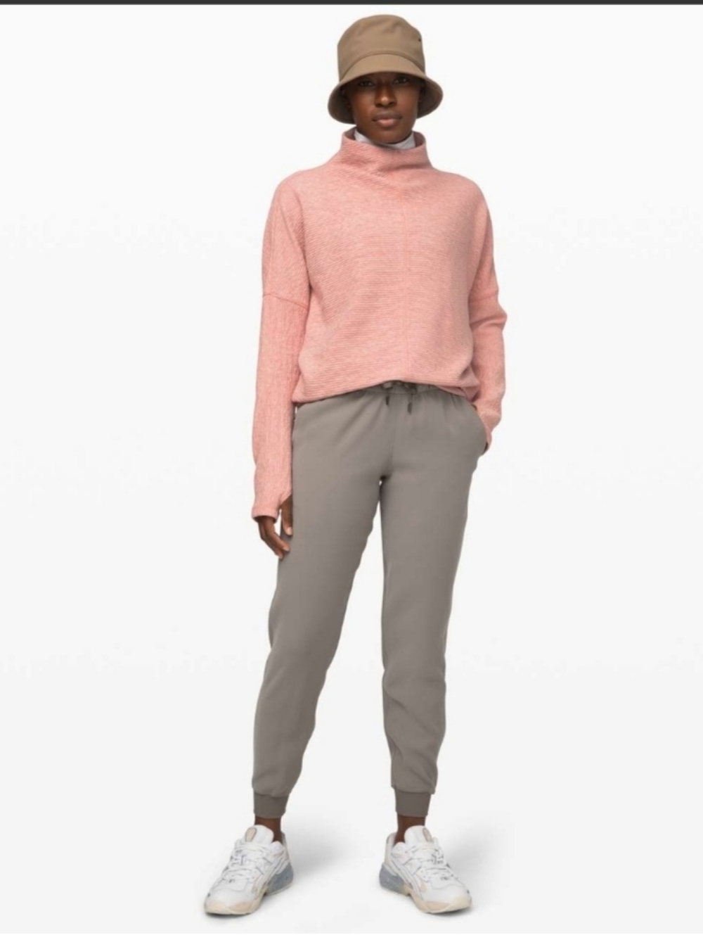 Lululemon Along the Way Mock Neck Long SleeveHeathered Copper Clay L